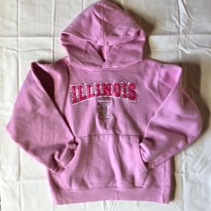 University of Illinois IL Pink Hoodie Sweatshirt Girls Size 12 College Gear